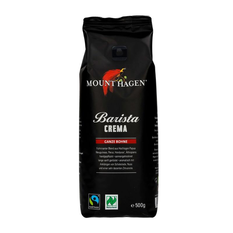 Mount Hagen Bio Röstkaffee  Arabica "Barista" Crema ganze Bohne 500g - Produktbild