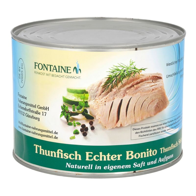 Fontaine Thunfisch Echter Bonito naturell in eigenem Saft und Aufguss - Produktbild