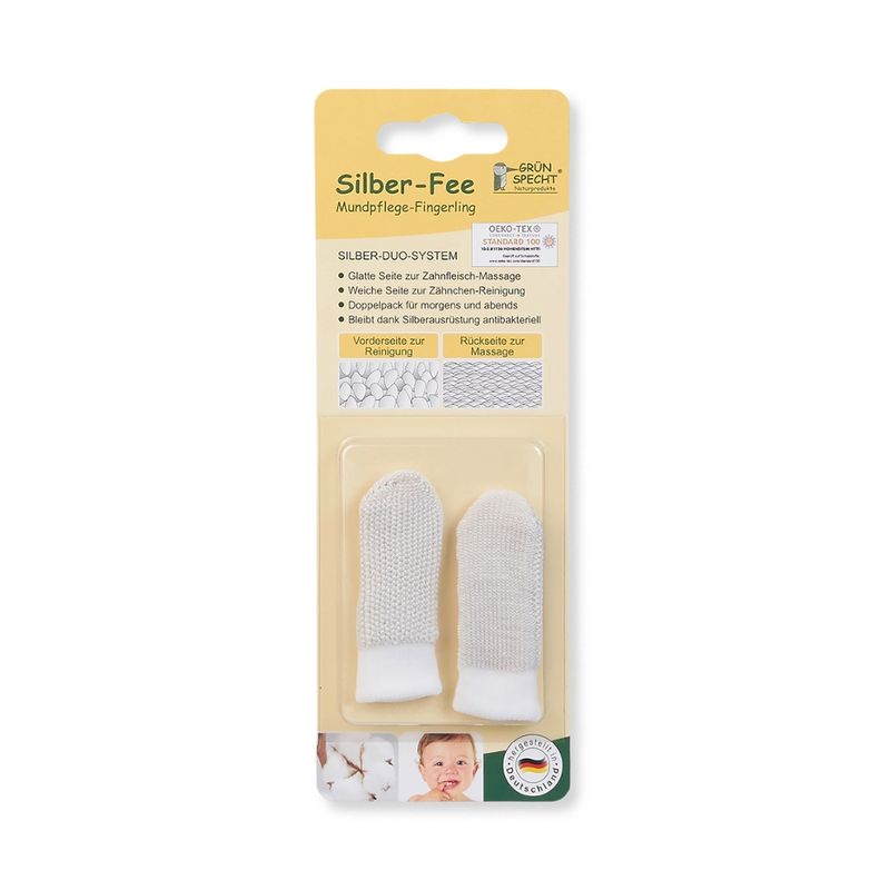 GRÜNSPECHT Naturprodukte GRÜNSPECHT Silber-Fee Mundpflege-Fingerling, zur Zahnreinigung und Massage - Produktbild