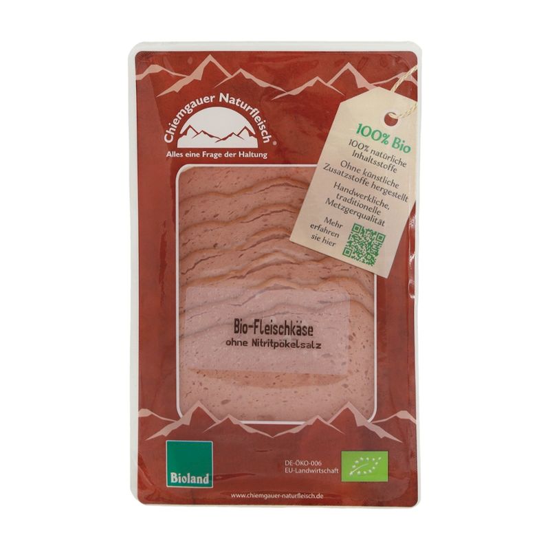 Chiemgauer Naturfleisch Bio-Fleischkäse, geschn., 70g, SB, kbA - Produktbild