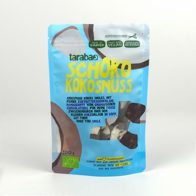 TARABAO Schoko-Kokosnuss im 100-g-Doypack - Produktbild