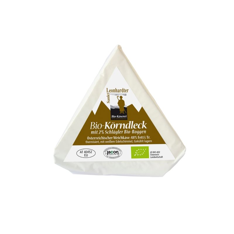 Biokäserei St. Leonhard St. Leonhardter Körndleck, Weichkäse mit Edelschimmel und Roggen - Produktbild