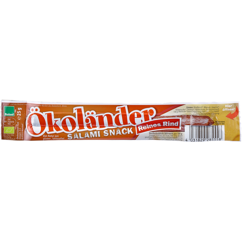 ÖKOLAND Ökoländer Salami-Snack Reines Rind - Produktbild
