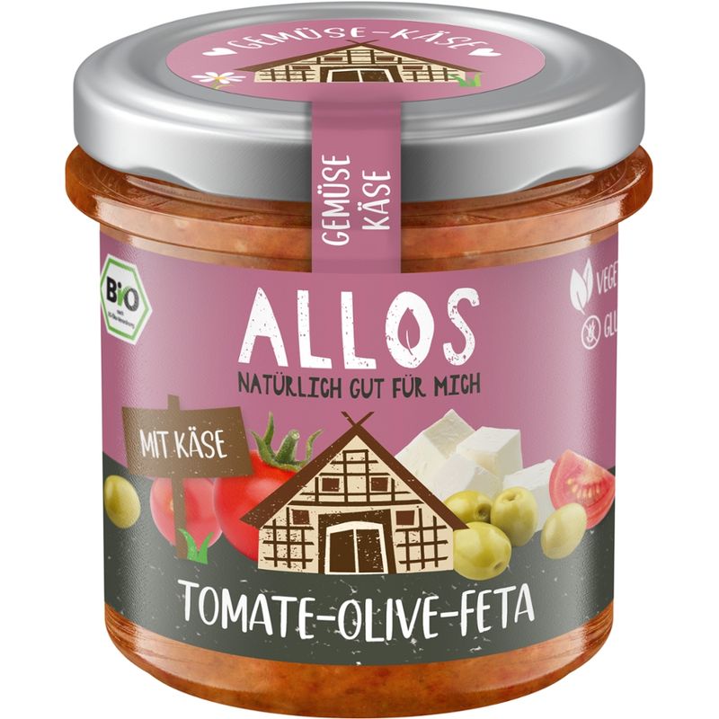 Allos Gemüse Käse Aufstrich Tomate-Olive-Feta - Produktbild