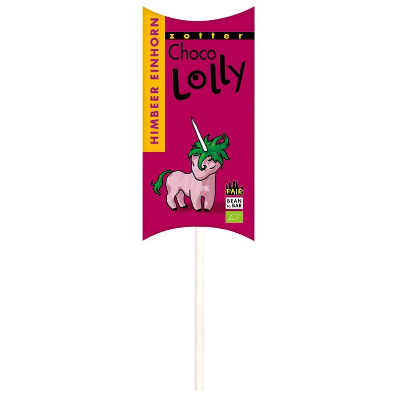 Zotter Schokolade Choco Lolly - Himbeer Einhorn - Produktbild