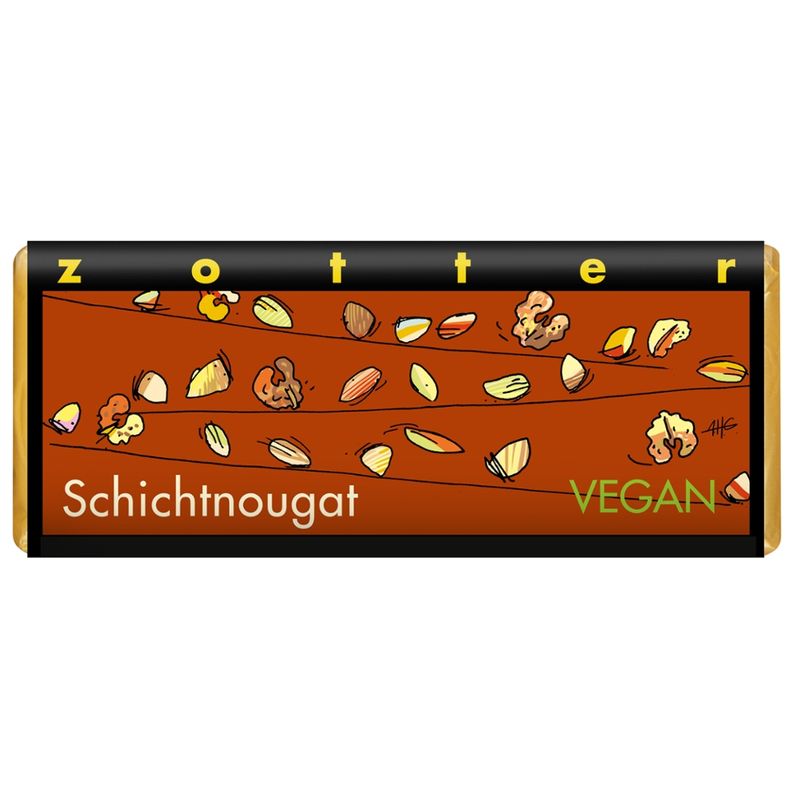 Zotter Schokolade Schichtnougat - vegan - Produktbild