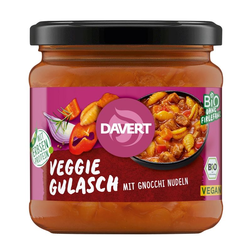 Davert Veggie Gulasch mit Gnocchi Nudeln330g - Produktbild