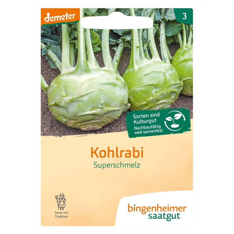 Bingenheimer Saatgut Superschmelz - Kohlrabi weiß (Saatgut) - Produktbild