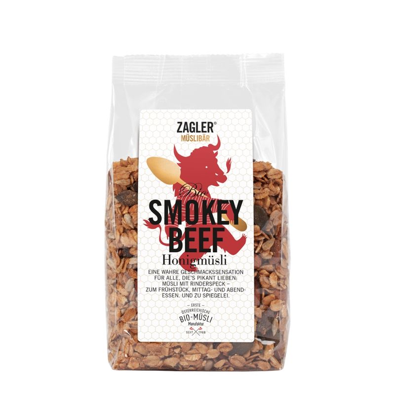 ZAGLER MÜSLIBÄR ZAGLER Bio-Smokey-Beef-Honigmüsli 400g, knusprig gebaken - Produktbild