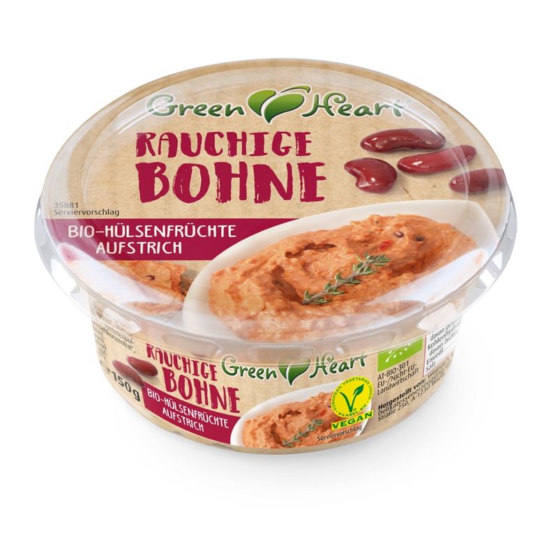 Green Heart Bio-Hülsenfrüchte Aufstrich Rauchige Bohne, vegan - Produktbild
