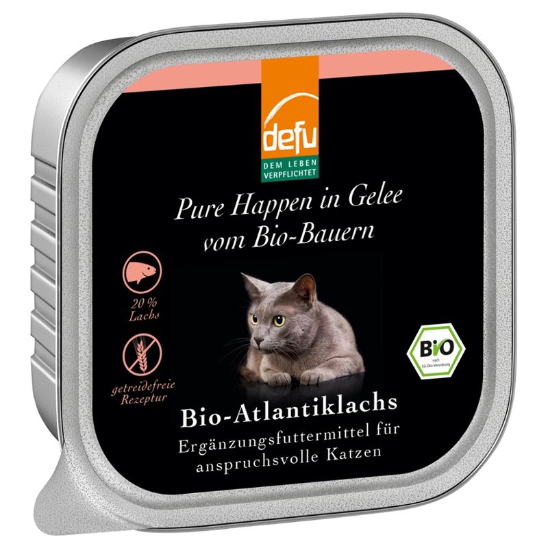 defu - Das Tierfutter vom Bio-Bauern Katze Pure Happen in Gelee Bio-Atlantiklachs - Produktbild