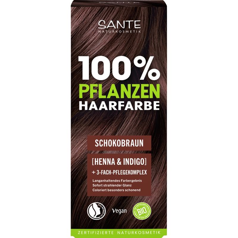 Sante 100% Pflanzenhaarfarbe mit 3-Fach Pflegekomplex SCHOKOBRAUN 02 - Produktbild