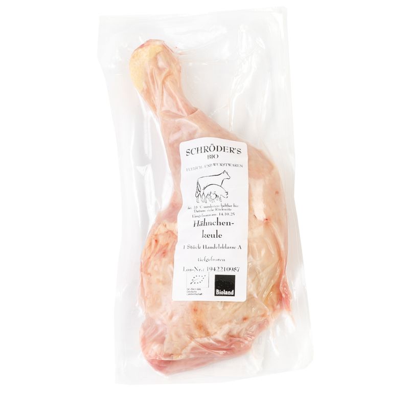Schröder's Bio Fleisch- und Wurstwaren Hähnchenkeule 1 Stück ca. 250 g TK Bioland - Produktbild