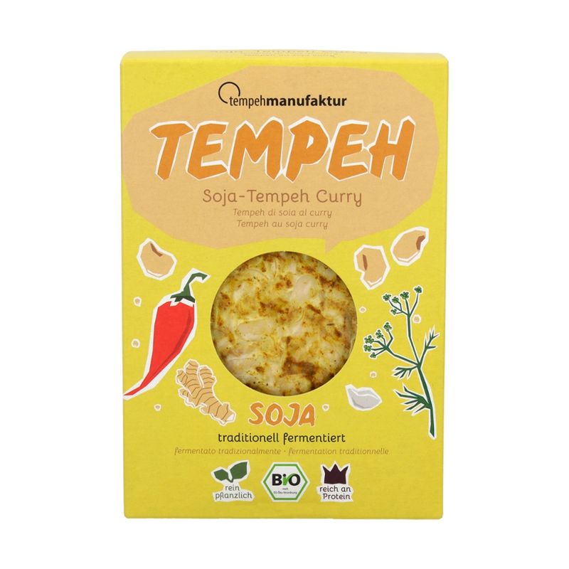 tempehmanufaktur  Tempeh Curry - Tempeh aus Sojabohnen, mariniert mit herzhaftem Curry - Produktbild