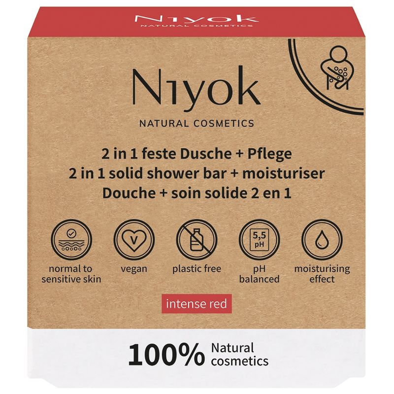 Niyok NIYOK - 2 en 1 douche solide & soin Intense Red - Produktbild