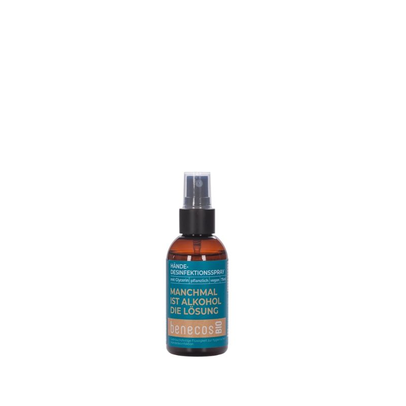 benecos benecosBIO Händedesinfektionsspray 75ml - MANCHMAL IST ALKOHOL DIE LÖSUNG - Produktbild