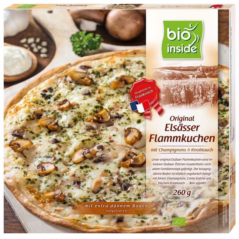 bio inside Original Elsässer Flammkuchen mit Champignons & Knoblauch - Produktbild