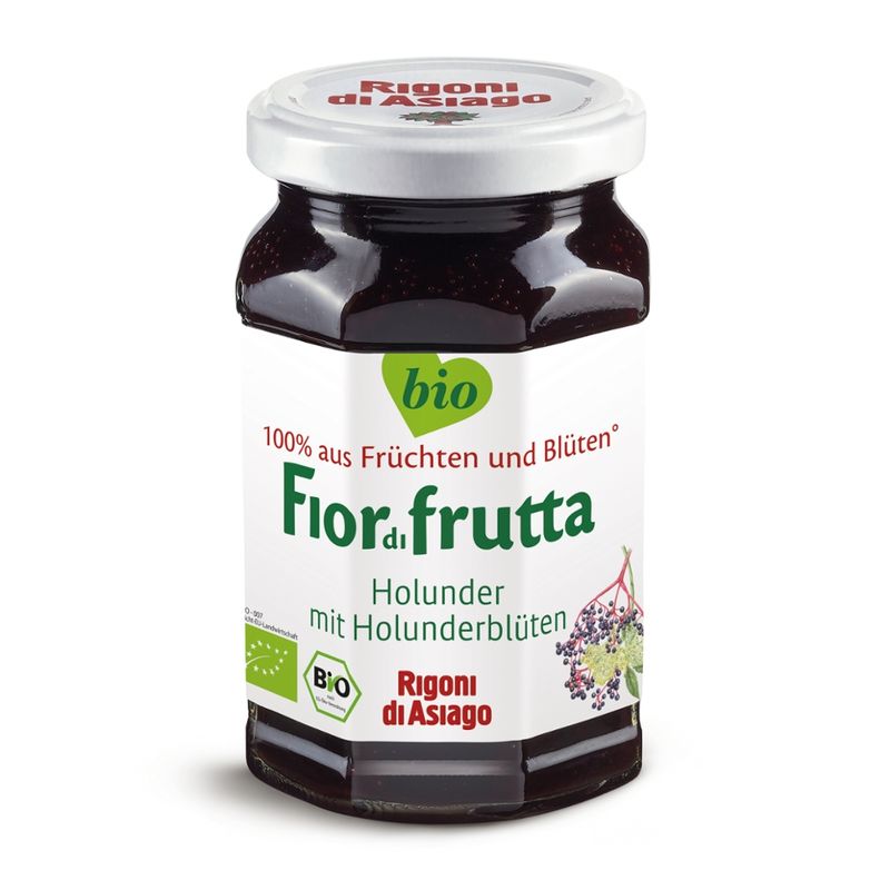 Rigoni di Asiago S.R.L.  Fiordifrutta Bio Holunder mit Holunderblüten Aufstrich - Produktbild