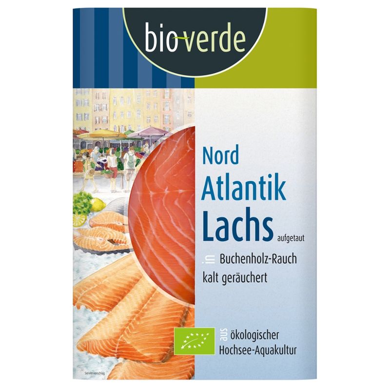 bio-verde Nord-Atlantik-Lachs geräuchert Aufschnitt 100 g - Produktbild