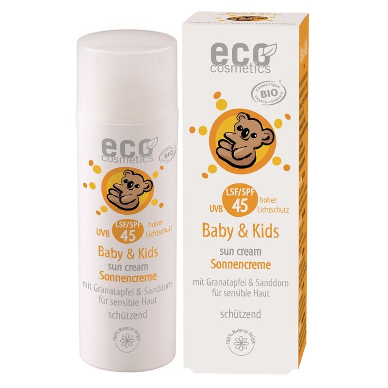 eco cosmetics Baby & Kids Sonnencreme LSF 45 mit Granatapfel und Sanddorn - Produktbild