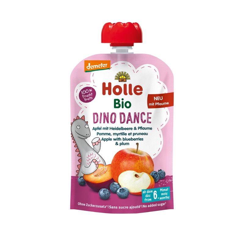 Holle  Dino Dance - Apfel mit Heidelbeere & Pflaume - Produktbild