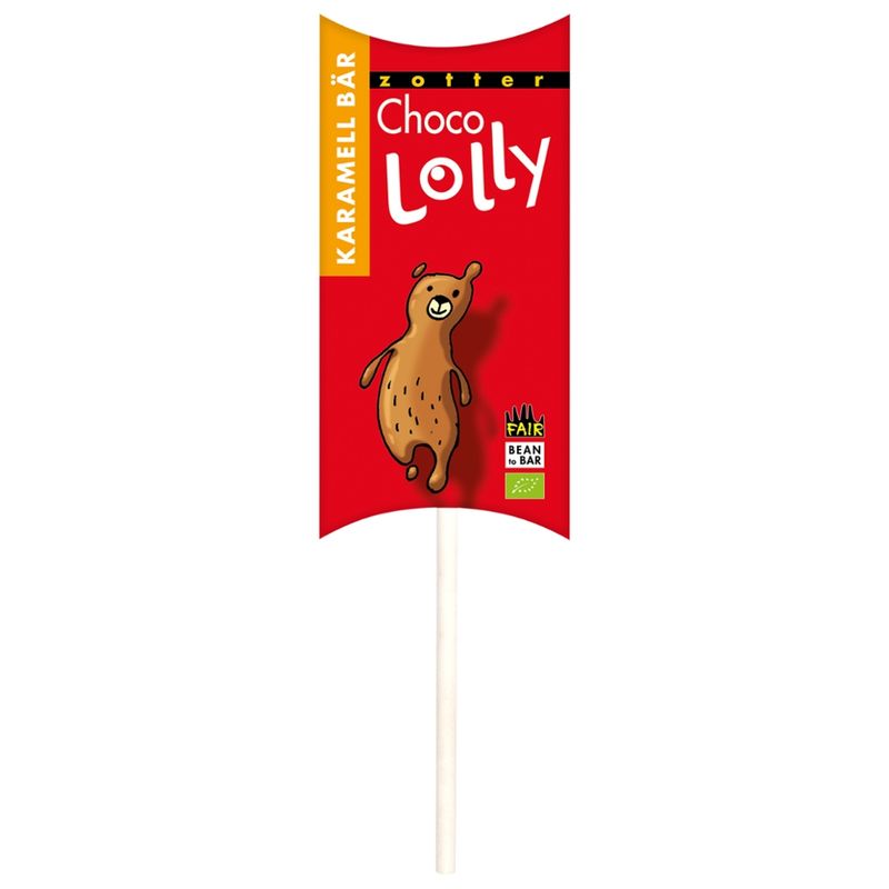 Zotter Schokolade Choco Lolly - Karamell Bär - Produktbild