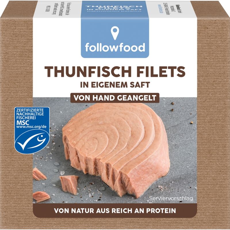 followfood Thunfisch Filets in eigenem Saft, aus Angelruten-Fischerei - Produktbild
