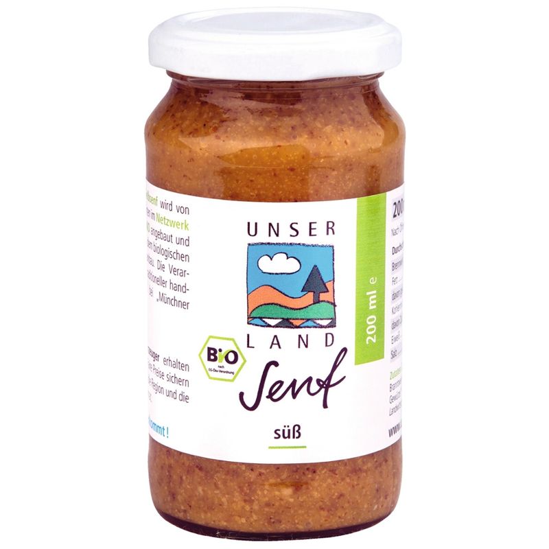 UNSER LAND UNSER LAND Bio Senf süß, 200g Glas - Produktbild