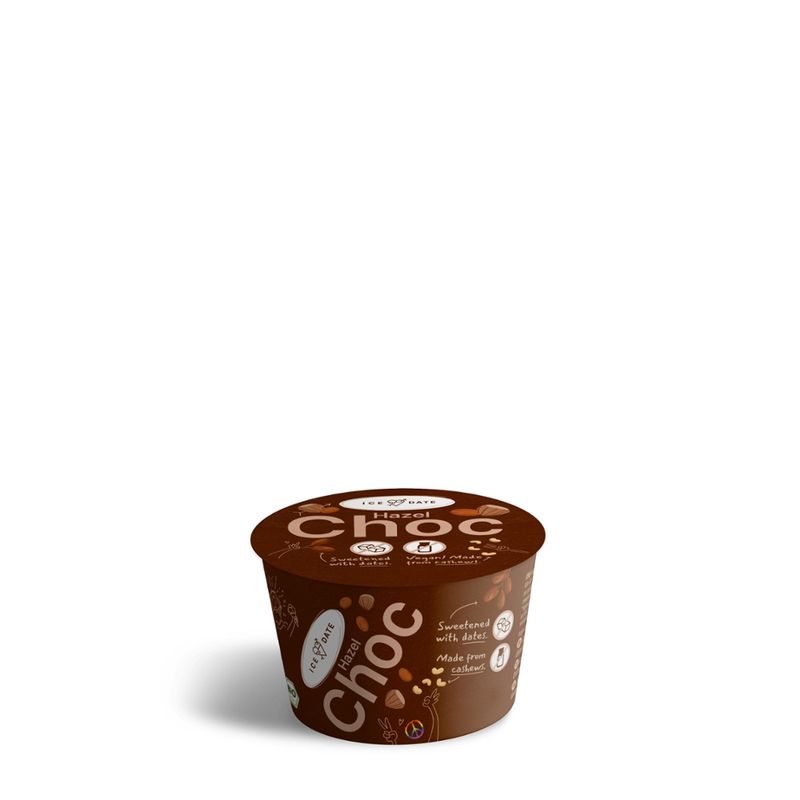 iceDate Bio Hazel Choc-Eis, laktosefrei, glutenfrei, vegan, mit Datteln gesüßt, 120ml - Produktbild