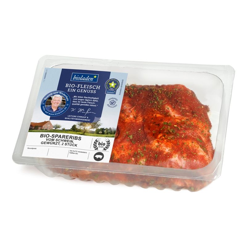 bioladen Spare Ribs vom Schwein, gewürzt, 2 Stück - Produktbild