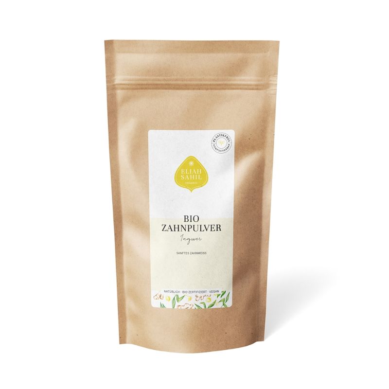 Eliah Sahil Bio Zahnpulver Sanftes Zahnweiß Ingwer Refill 200g - Produktbild