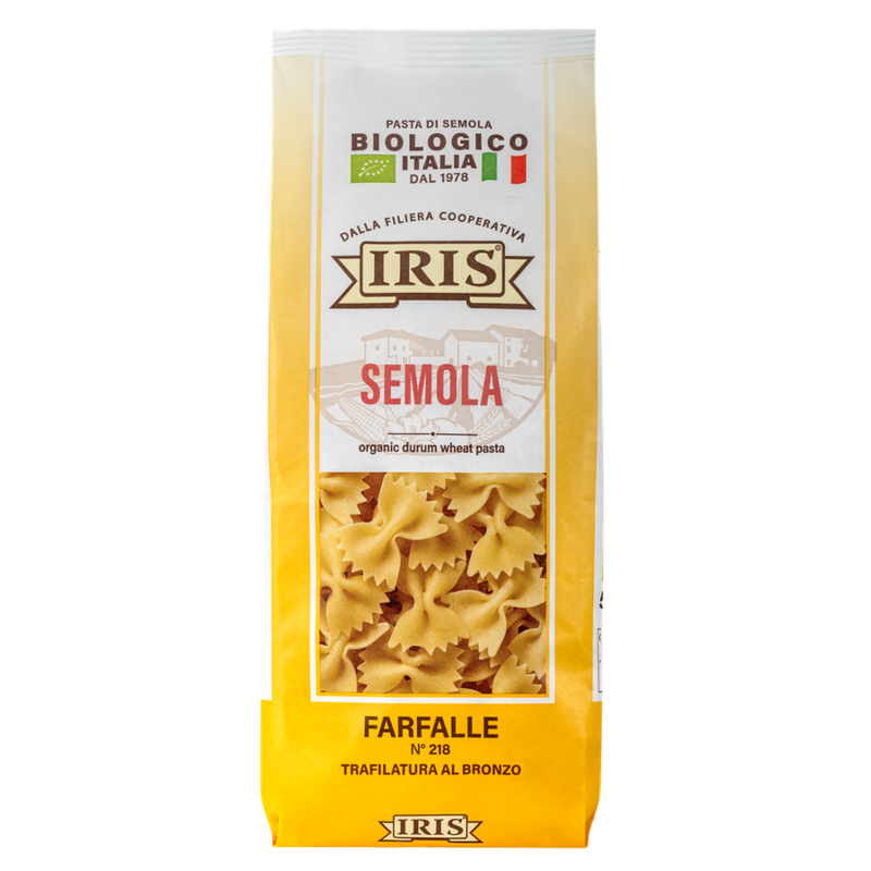 IRIS  Farfalle hell aus ökologischem Hartweizengrieß 500 g von der IRIS Landwirtschaftskette 100% italienisch - Produktbild