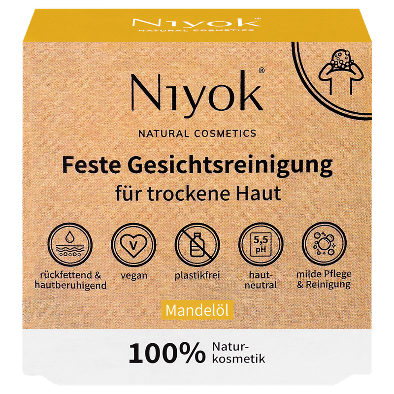 Niyok Nettoyage solide du visage Peau sèche - Huile d'amande - Produktbild