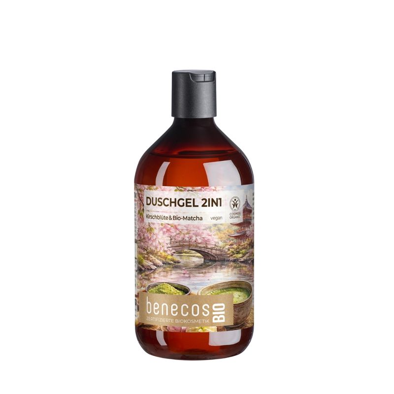 benecos benecosBio Duschgel Sommer-Edition Bio-Kirschblüte & Bio-Matcha - Produktbild