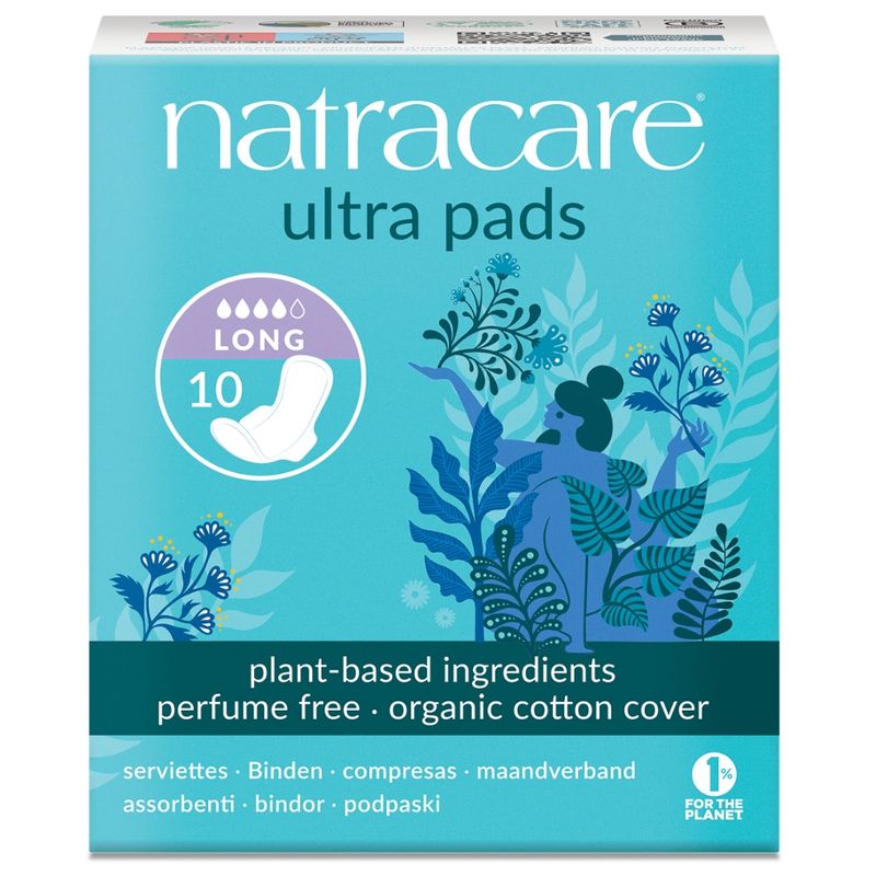 Natracare Binde Ultra Long mit Flügeln 10 St - Produktbild