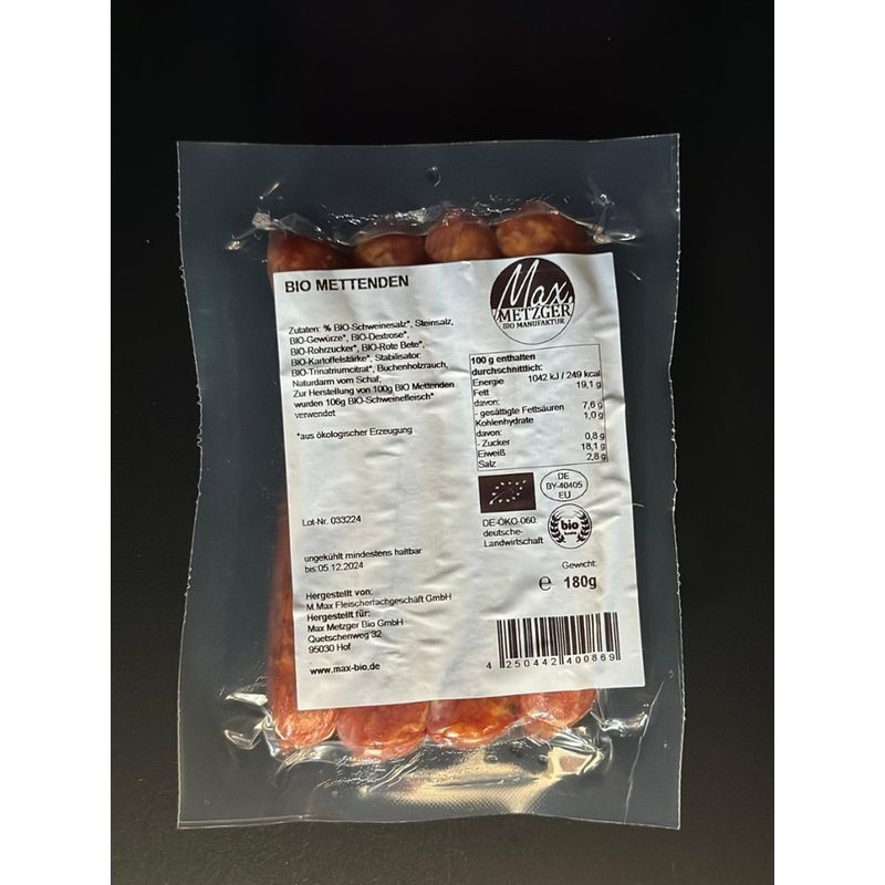 Metzger Max BIO Mettenden - Produktbild