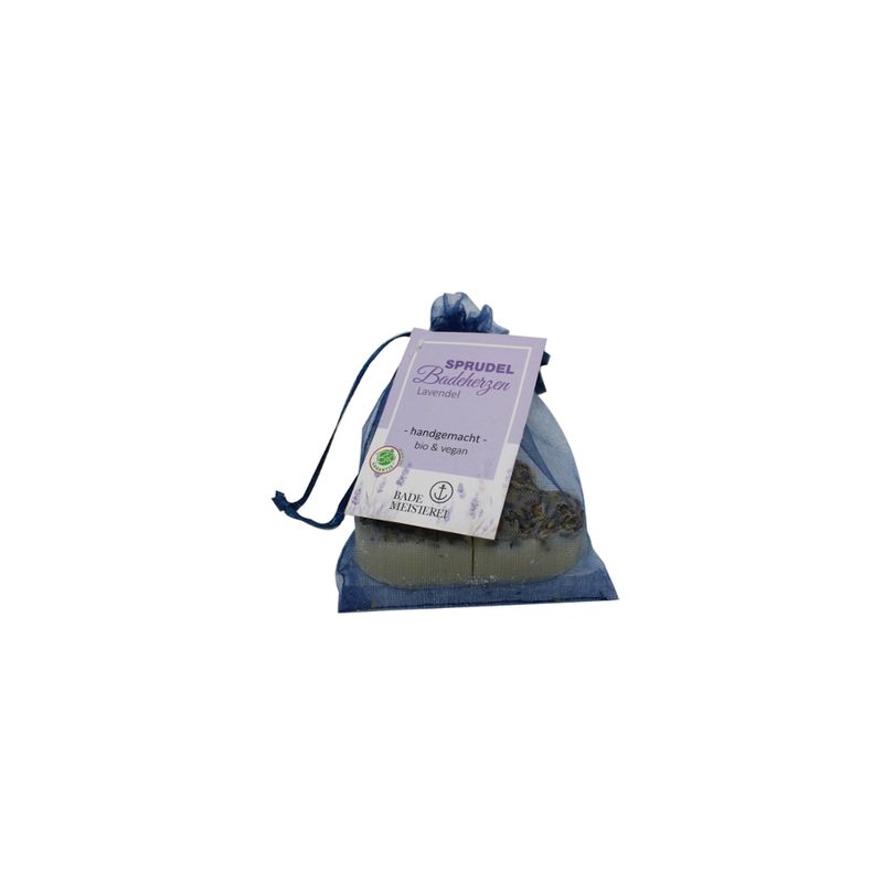 Bademeisterei Bademeisterei Bio & Vegane Sprudelbadeherzen-Set Blüten "Lavendel" 2x15g im Display AT-BIO-301 - Produktbild