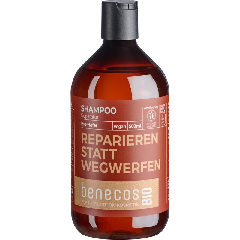 benecos benecosBIO Shampoo Reparatur BIO-Hafer - REPARIEREN STATT WEGWERFEN - Produktbild
