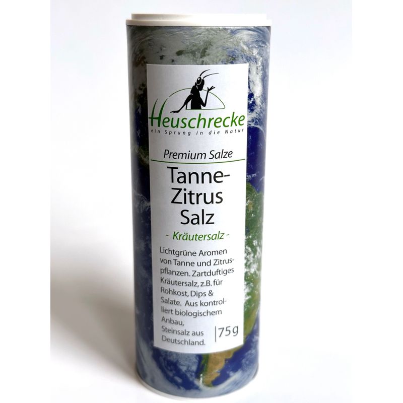 Heuschrecke TANNE-ZITRUS SALZ, Kräutersalz, kbA, 75g - Produktbild