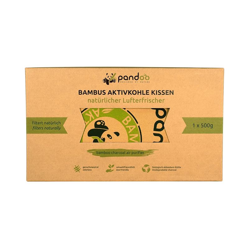 pandoo pandoo Lufterfrischer (500 g) – Bambus-Aktivkohle gegen Gerüche und Feuchtigkeit in größeren Räumen. - Produktbild