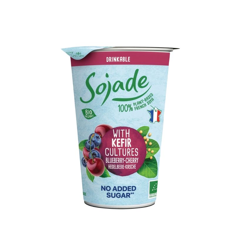 Sojade Bio Soja Alternative zu Kefir Heidelbeere-Kirsche ohne Zuckerzusatz - Produktbild