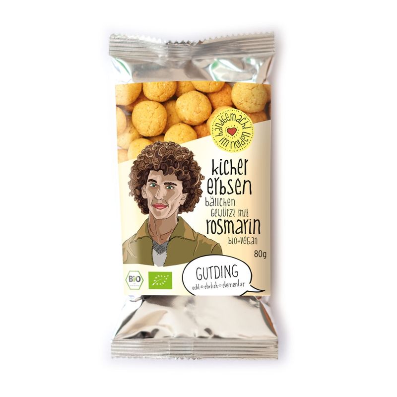 GUTDING Bio-Kichererbsenbällchen Rosmarin im PP-Tütchen, ohne Zuckerzusatz & vegan - Produktbild
