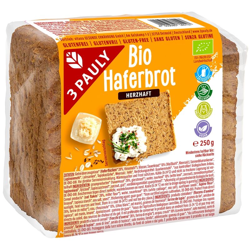 vitana Gesunde Ernährung Bio Haferbrot, herzhaft - Produktbild