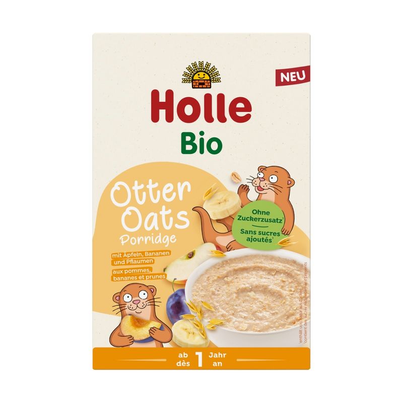 Holle  Bio-Porridge Otter Oats mit Äpfeln, Bananen und Pflaumen - Produktbild