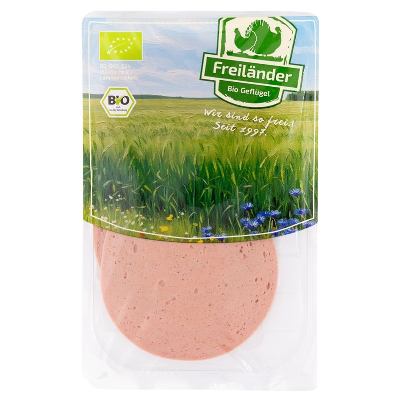 Freiländer Bio Geflügel Geflügel Leberkäse geschnitten 80 g MAP 3er Gebinde - Produktbild