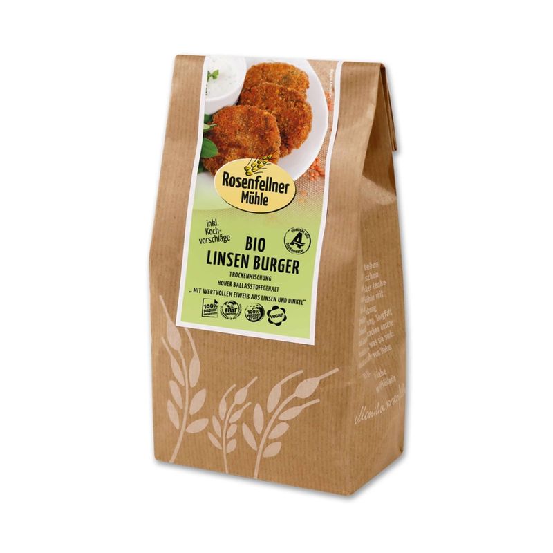 Rosenfellner Mühle & Naturkost Bio Linsen Burger Trockenmischung 160g - Produktbild