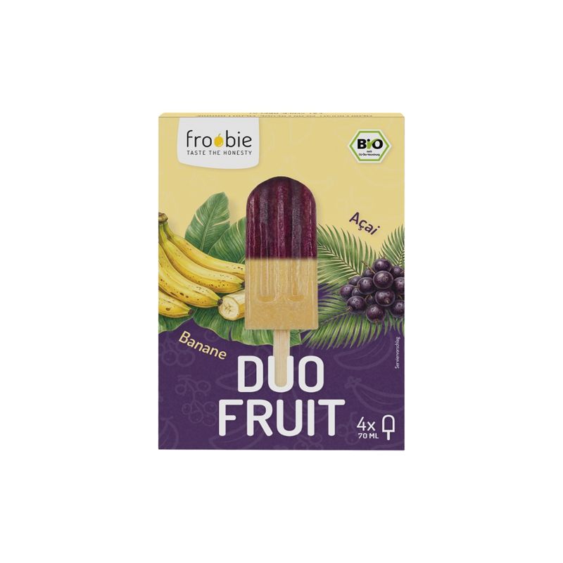 froobie froobie - Bio Stieleis DUO FRUIT Açai Banane 4x70ml - Produktbild