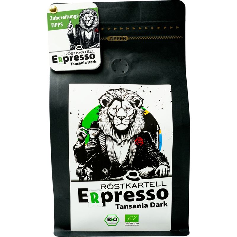 Röstkartell Erpresso Tansania Dark 500g - ganze Bohne DE-ÖKO-006 - Produktbild