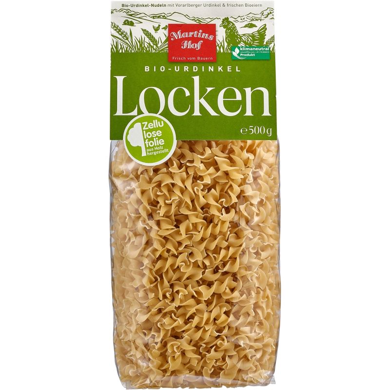 Martinshof - Frisch vom Bauern Bio Urdinkel Locken 500g mit Vorarlberger Urdinkel & 4 Martinshof Bioeiern - Produktbild
