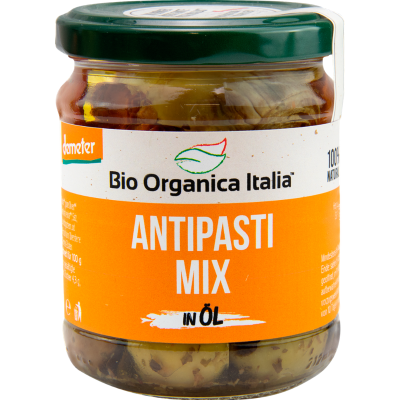 Bio Organica Italia Bio Organica Italia Gegrillte Antipasti Mix mit Olivenöl nativ extra 190 g DEMETER - Produktbild